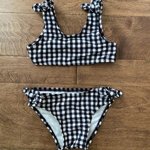 Old Navy Black and White Gingham Swimsuit